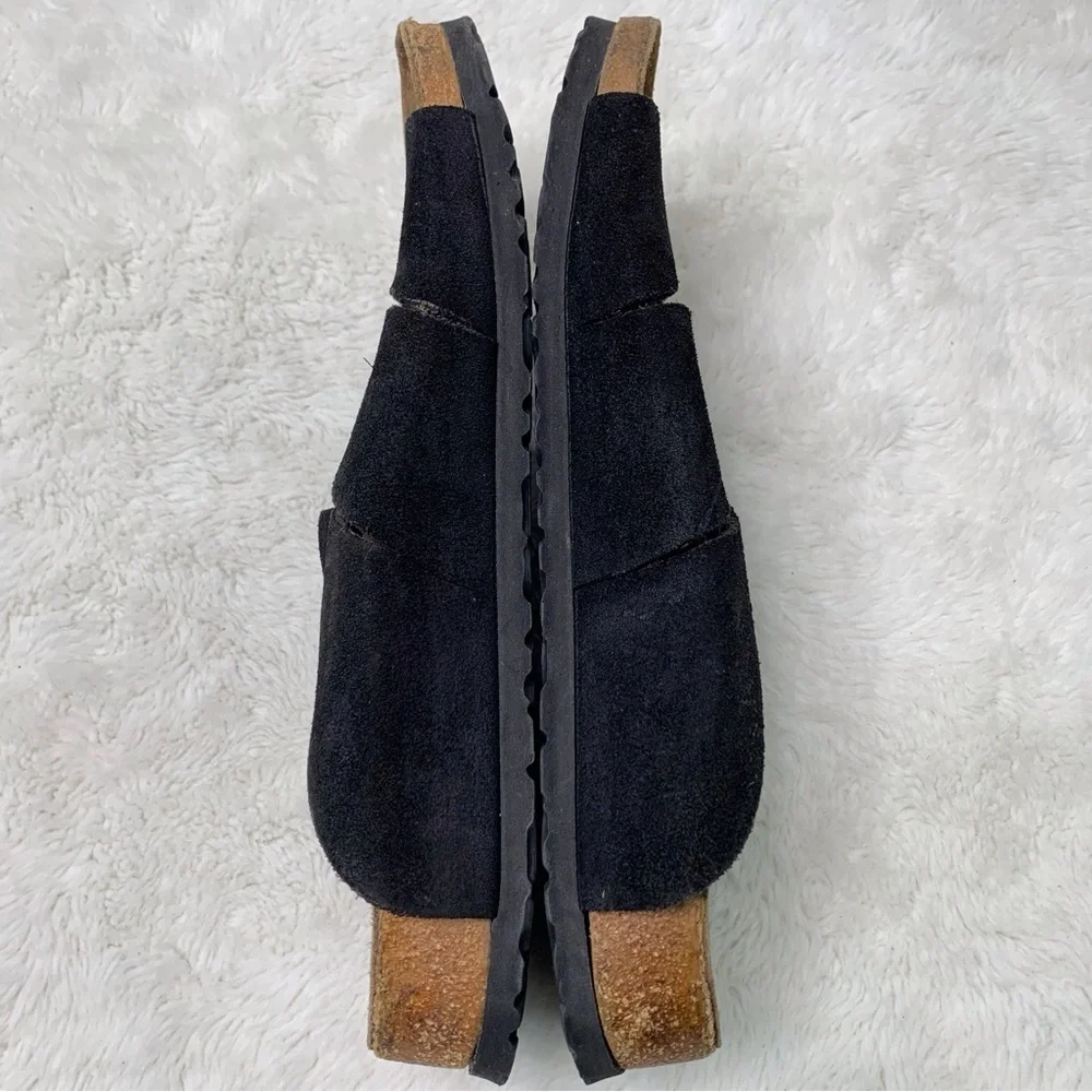 Birki's by Birkenstock Women's Black Suede Leather Three Straps Sandals Size L10